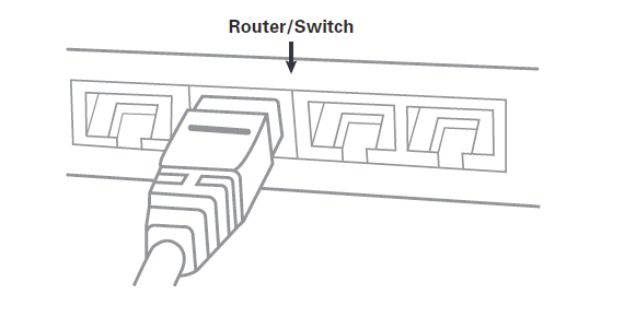 Inserting ethernet cable into router