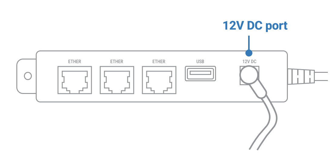 12V-DC Port on utility cable of M400 device