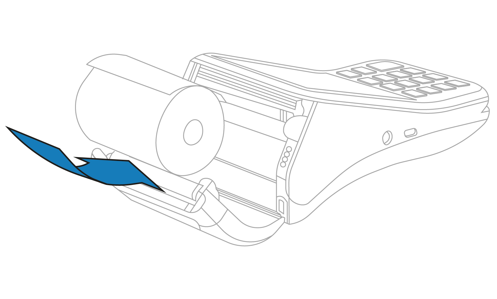 Illustration of inserting paper roll