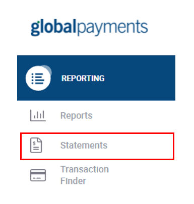 Statements option on the Reporting menu